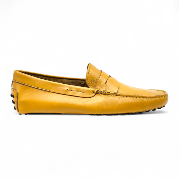 Tod’s Gommino Penny Men’s Leather Driving Loafers Yellow UK 7 US 8.5 - New $695 - Picture 3 of 9